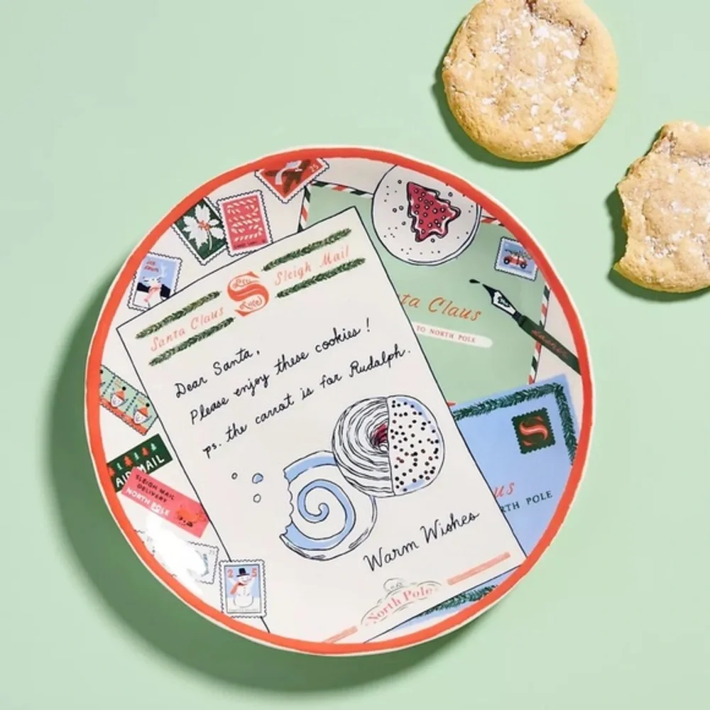 George & Viv Dear Santa Dessert Plate